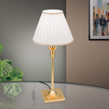 Galda lampa FONSA 1xE27/60W/230V 61 cm balta/zelta