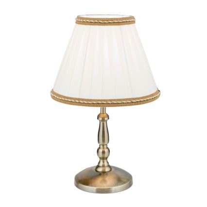 Galda lampa TONIA 1xE27/60W/230V d. 25 cm balta/bronza