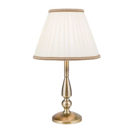 Galda lampa TONIA 1xE27/60W/230V d. 30 cm balta/bronza