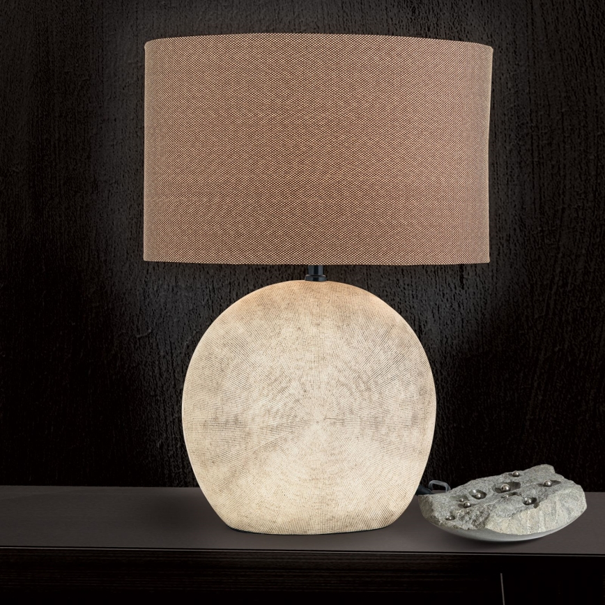 Galda lampa ETHNO 1xE27/60W/230V keramika brūna/bēša