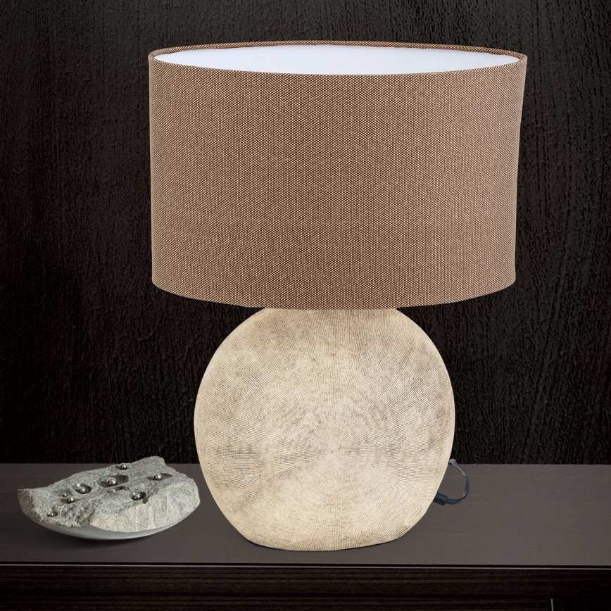 Galda lampa ETHNO 1xE27/60W/230V keramika brūna/bēša