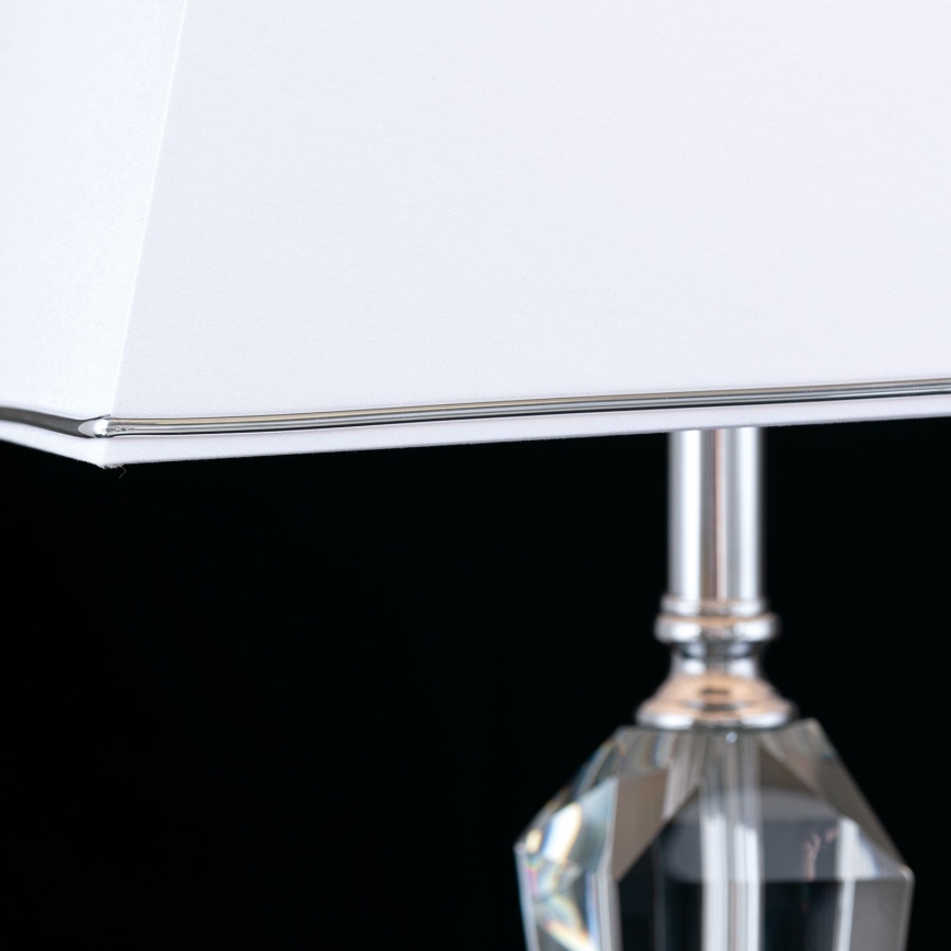 Kristāla galda lampa VERONIQUE 1xE27/60W/230V balta/hroms