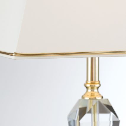Kristāla galda lampa VERONIQUE 1xE27/60W/230V krēmkrāsa/zelta