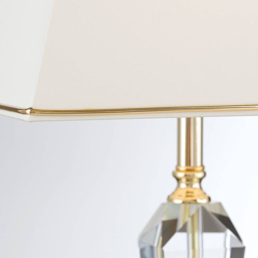 Kristāla galda lampa VERONIQUE 1xE27/60W/230V krēmkrāsa/zelta