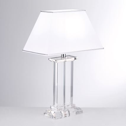 Kristāla galda lampa VERONIQUE 1xE27/60W/230V balta/hroms