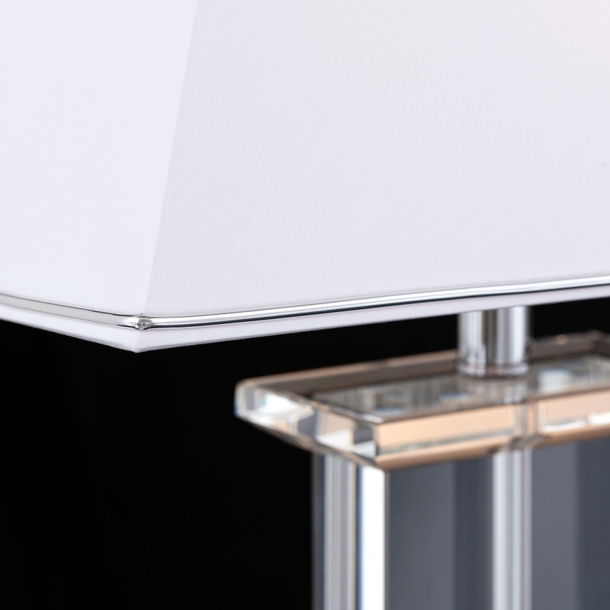 Kristāla galda lampa VERONIQUE 1xE27/60W/230V balta/hroms