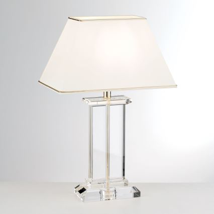 Kristāla galda lampa VERONIQUE 1xE27/60W/230V krēmkrāsa/zelta