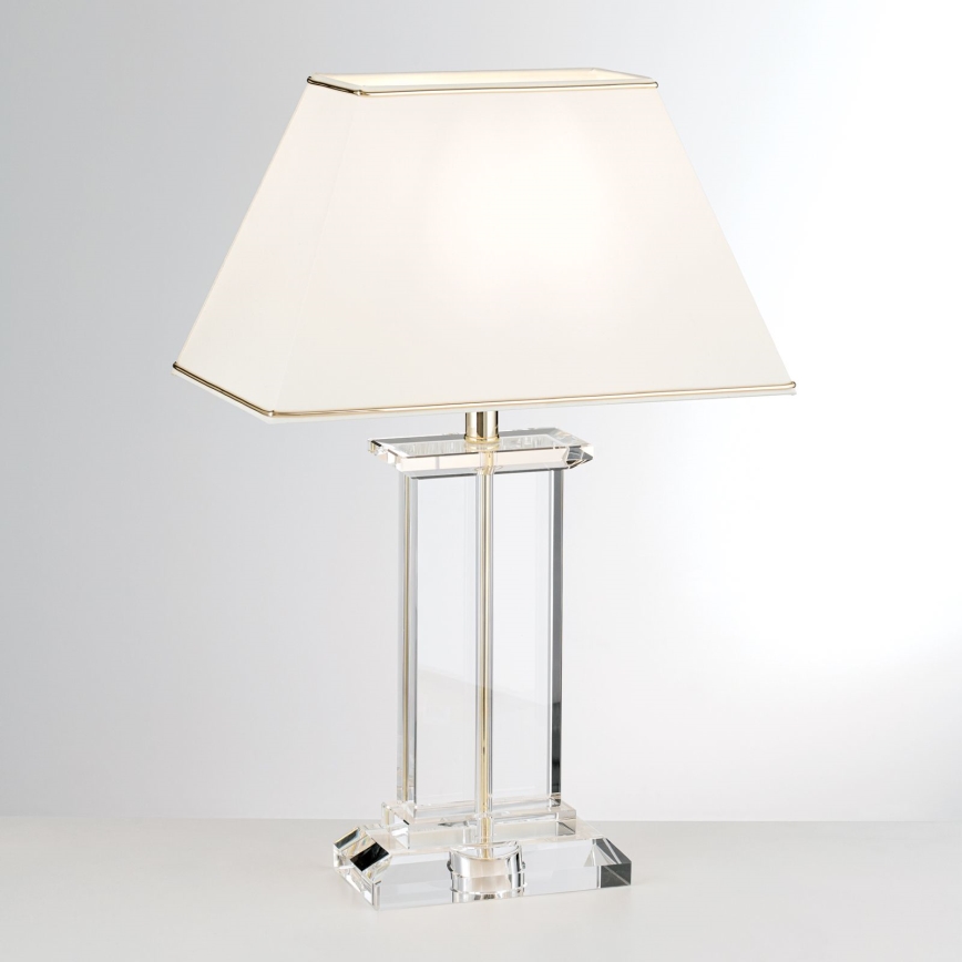 Kristāla galda lampa VERONIQUE 1xE27/60W/230V krēmkrāsa/zelta