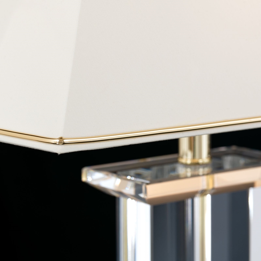Kristāla galda lampa VERONIQUE 1xE27/60W/230V krēmkrāsa/zelta