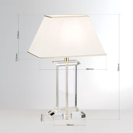 Kristāla galda lampa VERONIQUE 1xE27/60W/230V krēmkrāsa/zelta
