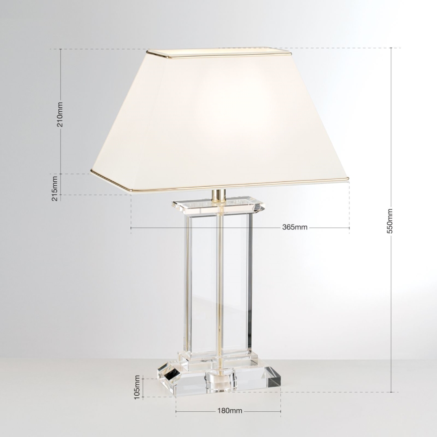 Kristāla galda lampa VERONIQUE 1xE27/60W/230V krēmkrāsa/zelta