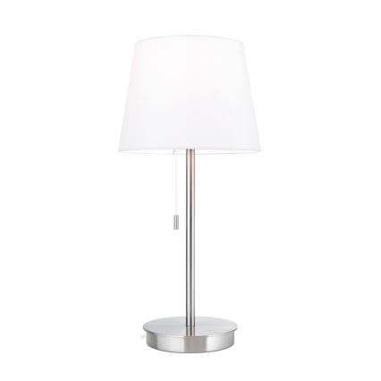 Galda lampa ar USB portu LUDWIG 1xE27/40W/230V 50 cm balta/matēts hroms
