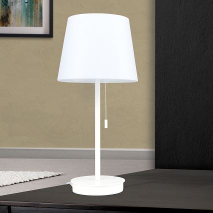 Galda lampa ar USB portu LUDWIG 1xE27/40W/230V 50 cm balta