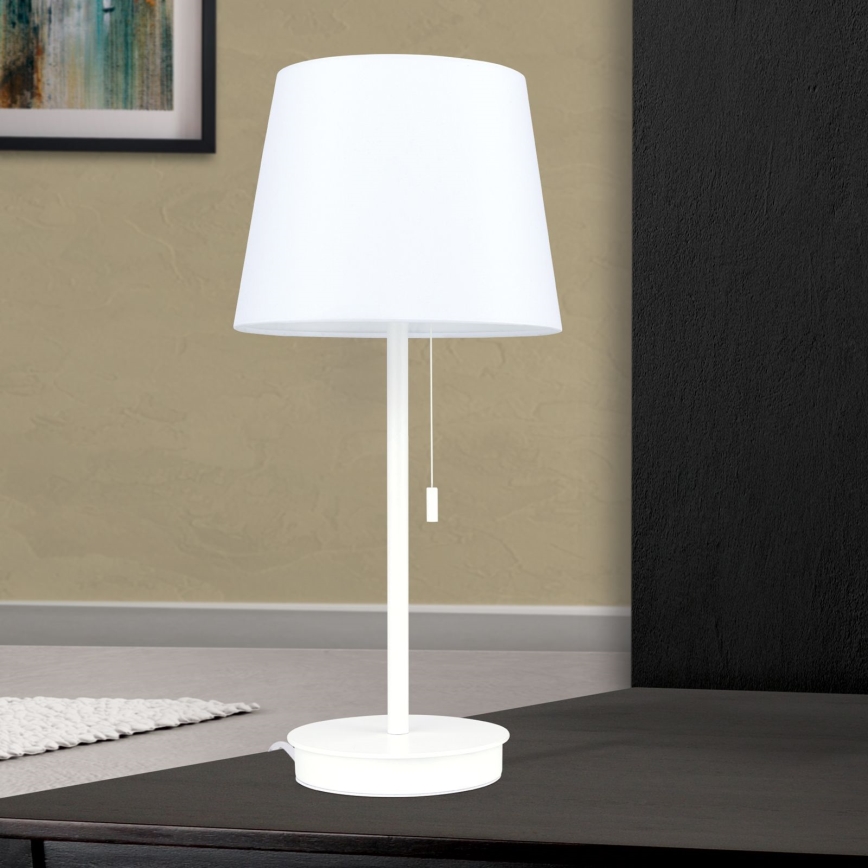 Galda lampa ar USB portu LUDWIG 1xE27/40W/230V 50 cm balta