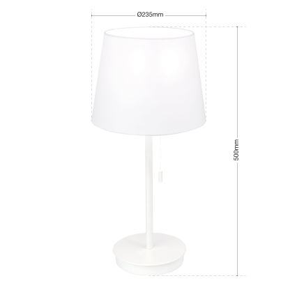 Galda lampa ar USB portu LUDWIG 1xE27/40W/230V 50 cm balta