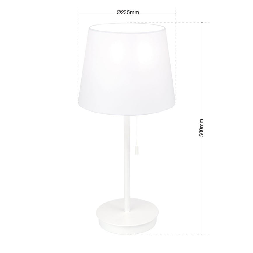 Galda lampa ar USB portu LUDWIG 1xE27/40W/230V 50 cm balta