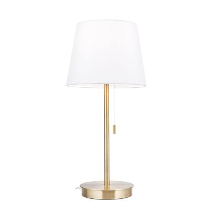 Galda lampa ar USB portu LUDWIG 1xE27/40W/230V 50 cm balta/zelta