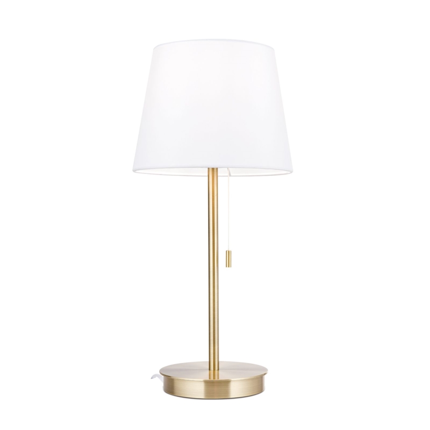 Galda lampa ar USB portu LUDWIG 1xE27/40W/230V 50 cm balta/zelta