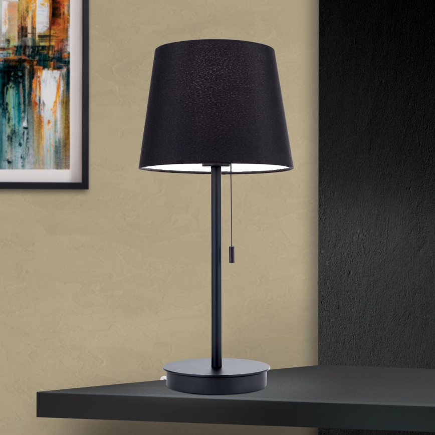 Galda lampa ar USB portu LUDWIG 1xE27/40W/230V 50 cm melna