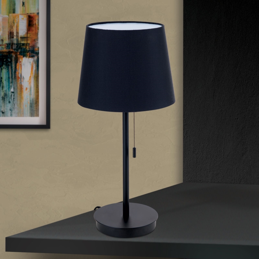 Galda lampa ar USB portu LUDWIG 1xE27/40W/230V 50 cm melna