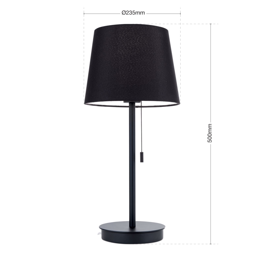 Galda lampa ar USB portu LUDWIG 1xE27/40W/230V 50 cm melna