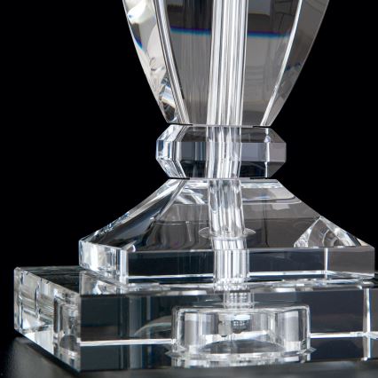 Kristāla galda lampa POKAL 1xE27/60W/230V balta/caurspīdīga