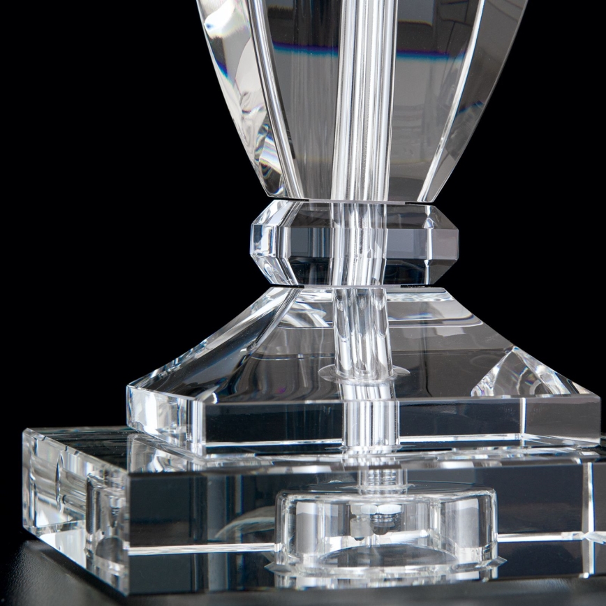 Kristāla galda lampa POKAL 1xE27/60W/230V balta/caurspīdīga