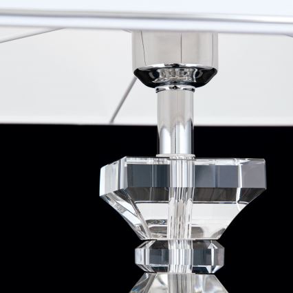Kristāla galda lampa POKAL 1xE27/60W/230V balta/caurspīdīga