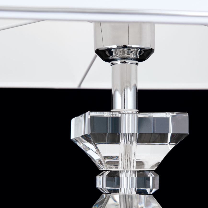 Kristāla galda lampa POKAL 1xE27/60W/230V balta/caurspīdīga