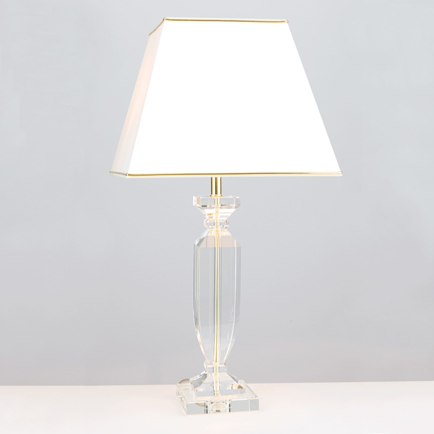 Kristāla galda lampa POKAL 1xE27/60W/230V krēmkrāsa/caurspīdīga