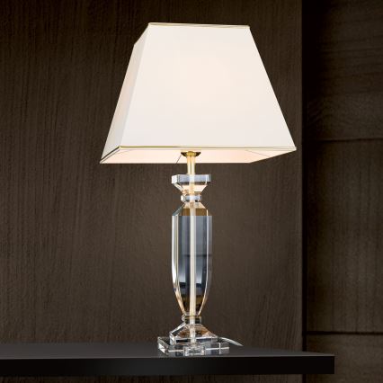 Kristāla galda lampa POKAL 1xE27/60W/230V krēmkrāsa/caurspīdīga