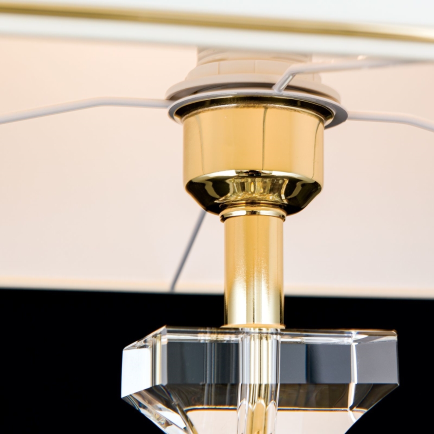 Kristāla galda lampa POKAL 1xE27/60W/230V krēmkrāsa/caurspīdīga