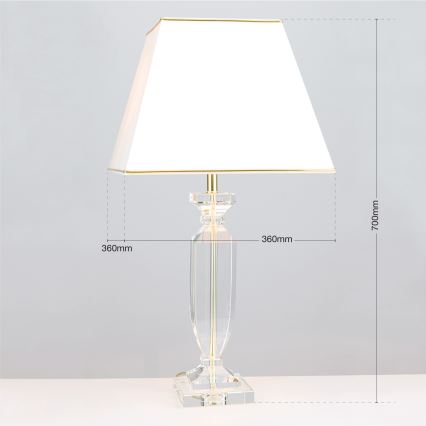 Kristāla galda lampa POKAL 1xE27/60W/230V krēmkrāsa/caurspīdīga