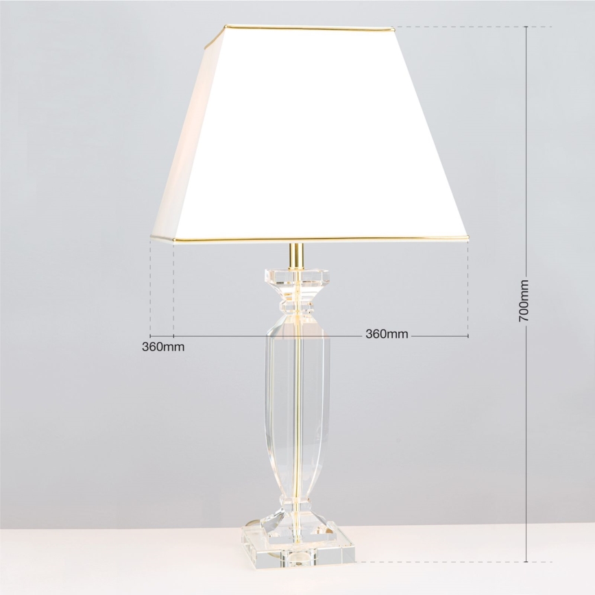 Kristāla galda lampa POKAL 1xE27/60W/230V krēmkrāsa/caurspīdīga
