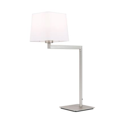 Galda lampa CARLTON 1xE27/40W/230V balta/matēts hroms