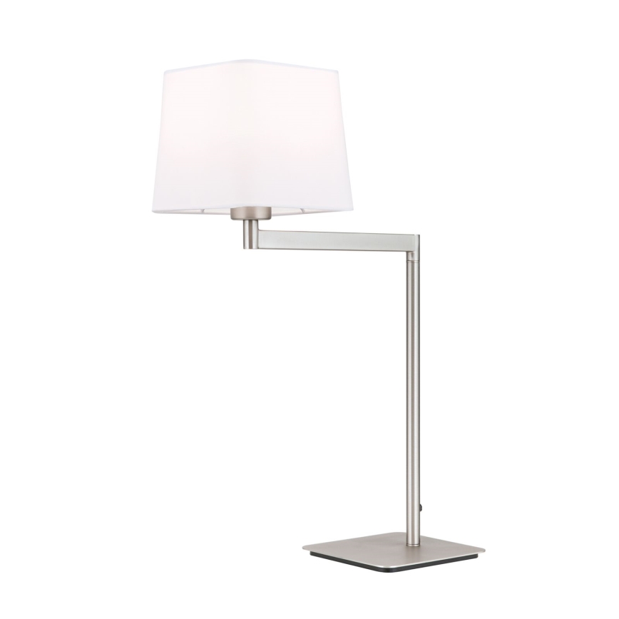 Galda lampa CARLTON 1xE27/40W/230V balta/matēts hroms