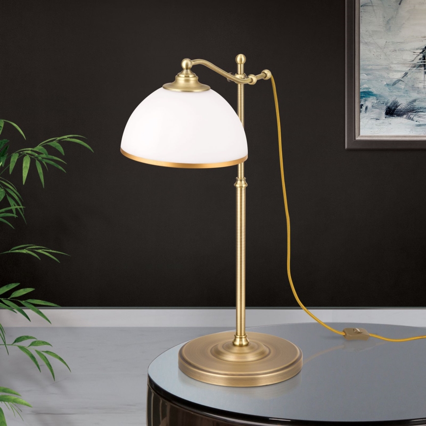 Galda lampa OLD LAMP 1xE27/40W/230V 65 cm balta/misiņš