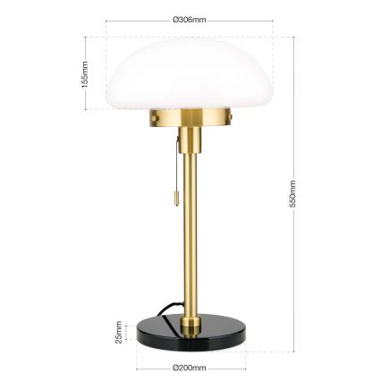 Galda lampa SPARTA 1xE27/40W/230V zelta/melna
