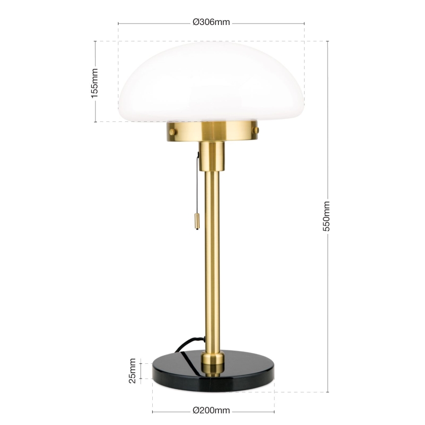 Galda lampa SPARTA 1xE27/40W/230V zelta/melna