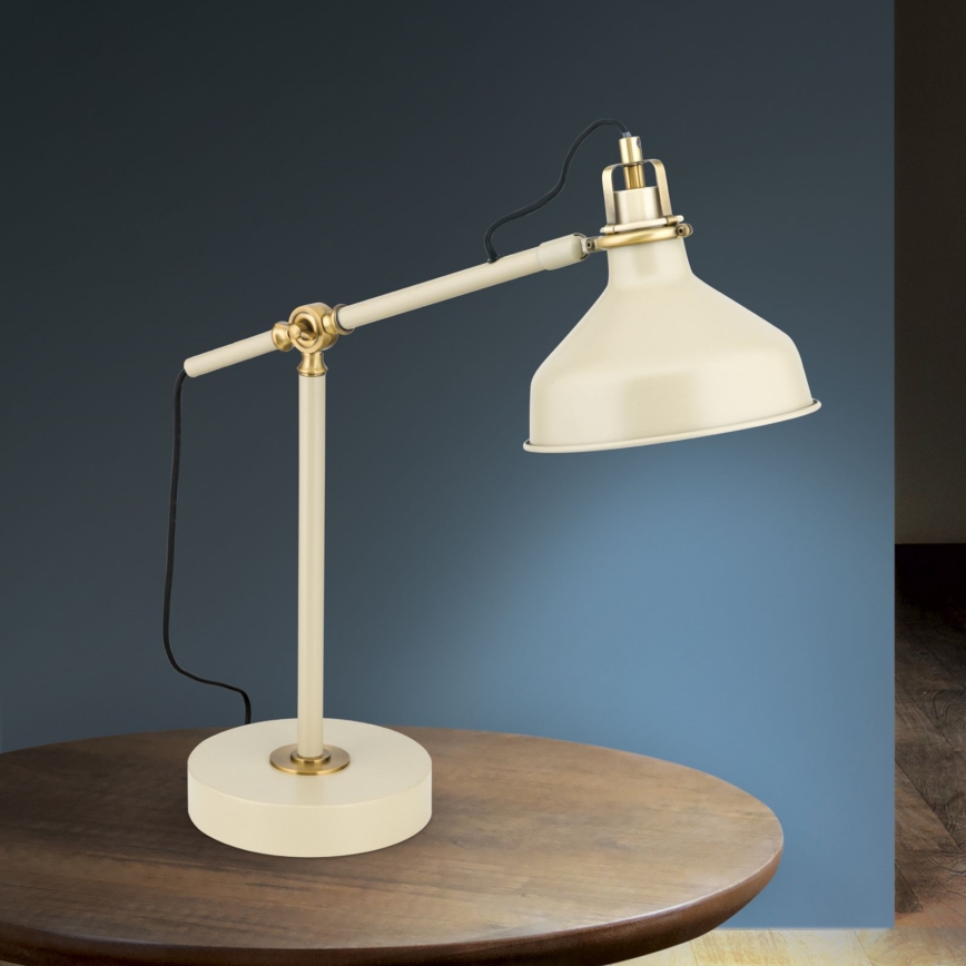 Galda lampa SCHILLER 1xE27/40W/230V krēmkrāsa/bronza