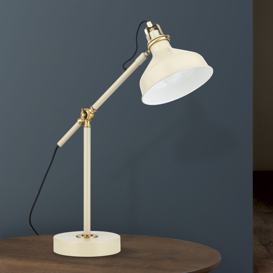 Galda lampa SCHILLER 1xE27/40W/230V krēmkrāsa/bronza