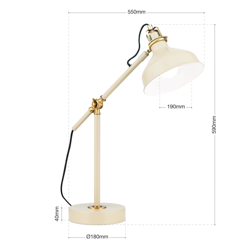 Galda lampa SCHILLER 1xE27/40W/230V krēmkrāsa/bronza