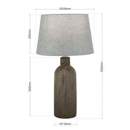 Galda lampa ORCHID 1xE27/40W/230V keramika brūna/pelēka