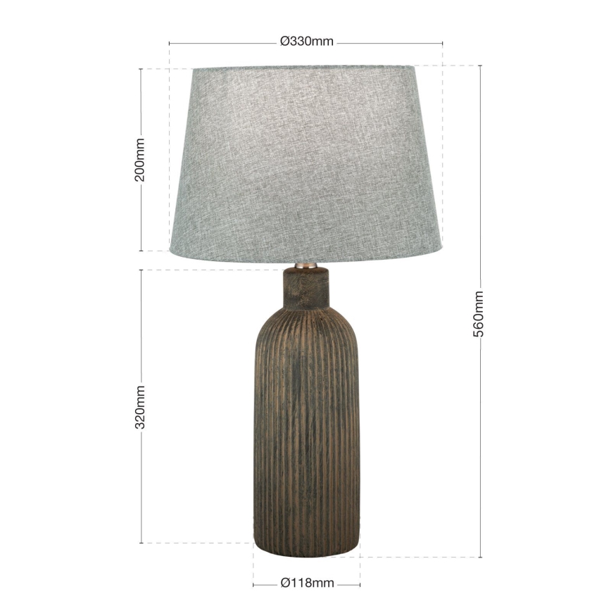 Galda lampa ORCHID 1xE27/40W/230V keramika brūna/pelēka