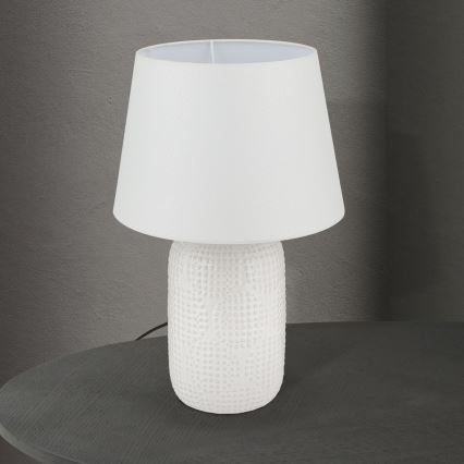 Galda lampa CORAL 1xE27/40W/230V keramika/balta