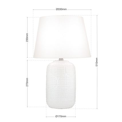 Galda lampa CORAL 1xE27/40W/230V keramika/balta
