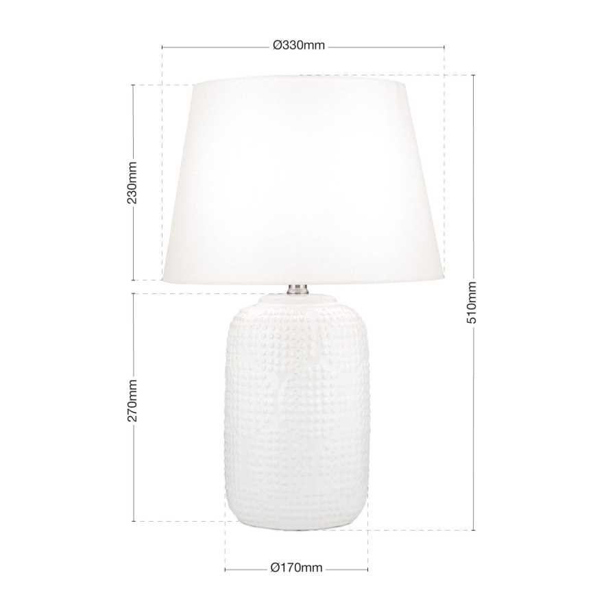 Galda lampa CORAL 1xE27/40W/230V keramika/balta