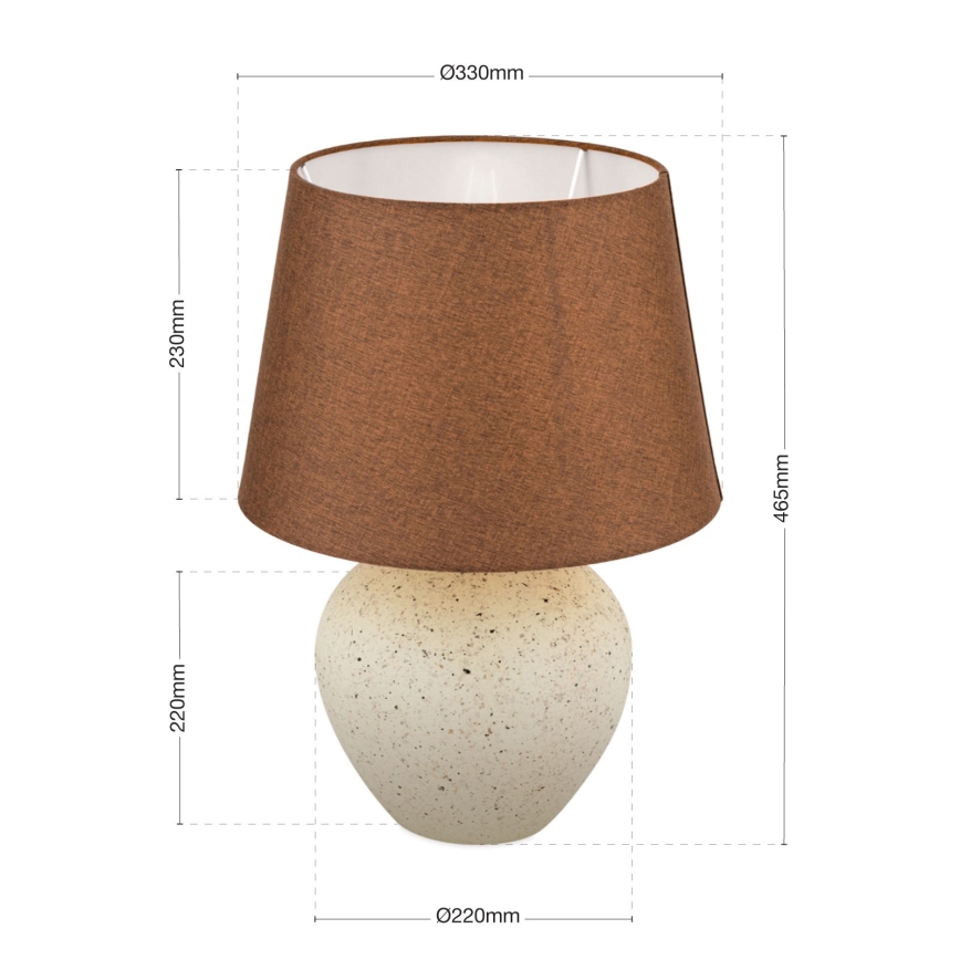 Galda lampa MASAI 1xE27/40W/230V keramika brūna/bēša