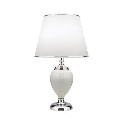 Galda lampa OVUM 1xE27/40W/230V 48 cm keramika balta/spīdīgi hromēts
