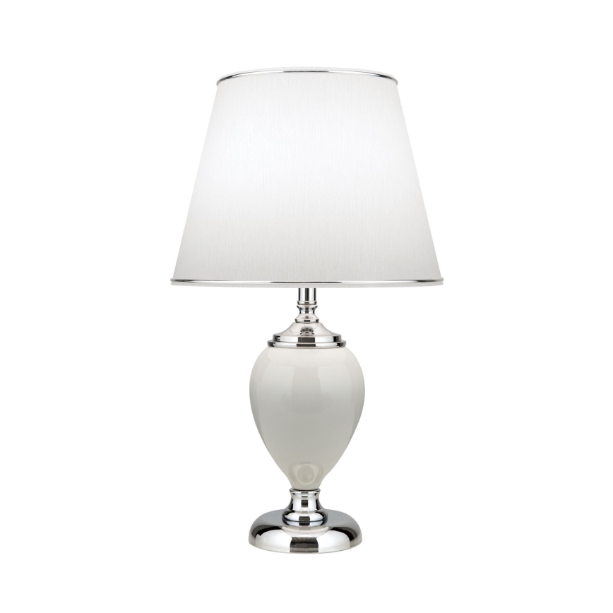 Galda lampa OVUM 1xE27/40W/230V 48 cm keramika balta/spīdīgi hromēts